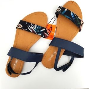 NWT Floral Double Band Sandal